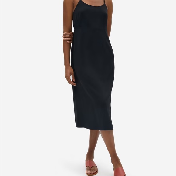 Women’s Everlane The Japanese GoWeave Cross-Back Slip Dress Black - Picture 3 of 15